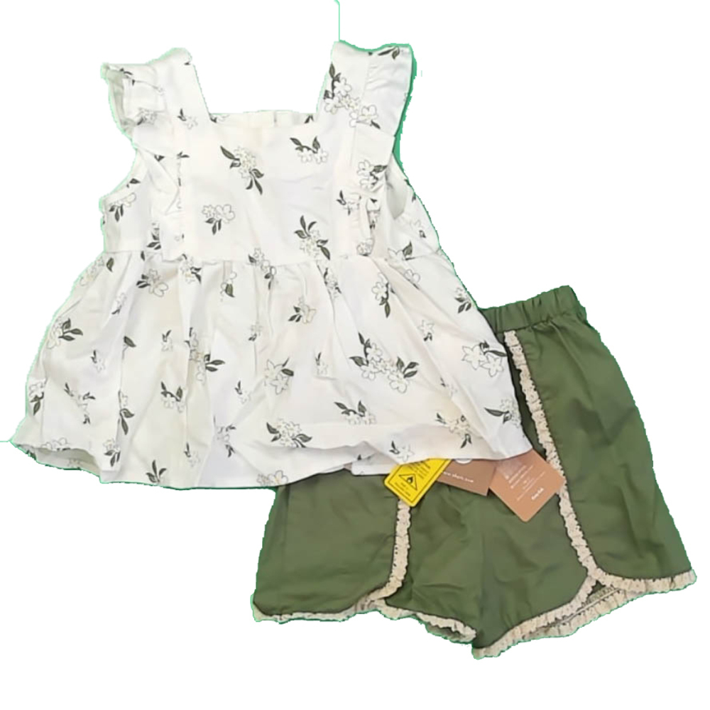 Cozy Cub Girls Ivory | Green Apparel Sets size: 12-18 Months